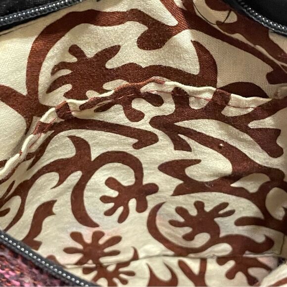 Boho Hippie Cloth Crossbody Orange Purple Gray Blue Adjustable Black Strap - Picture 9 of 11